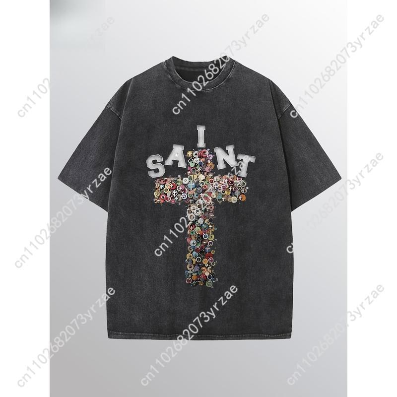 Linen Shirt Breathable - SAINT Retro Tshirt Man Woman High