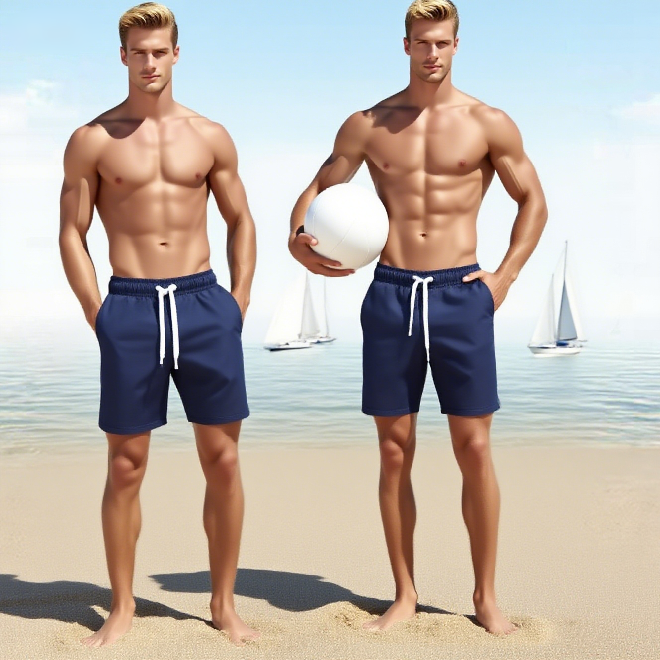 Swim Trunk Quick Dry - Men's Board Shorts Swim Trunks Drawstring