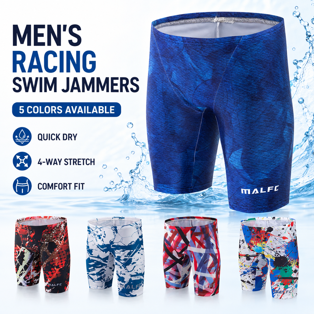 Swim Trunk Quick Dry - MALFC Summer Men's Swim Jammer Short