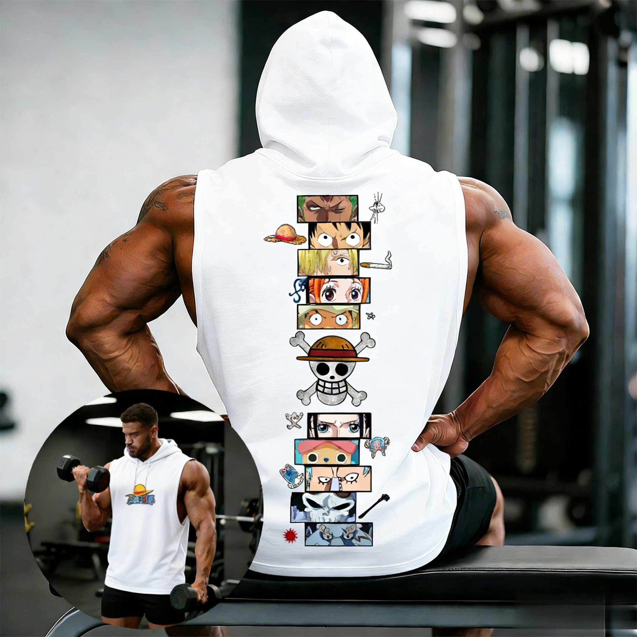 Tank Top Muscle - One Piece Anime Hoodie Sleeveless Shirt