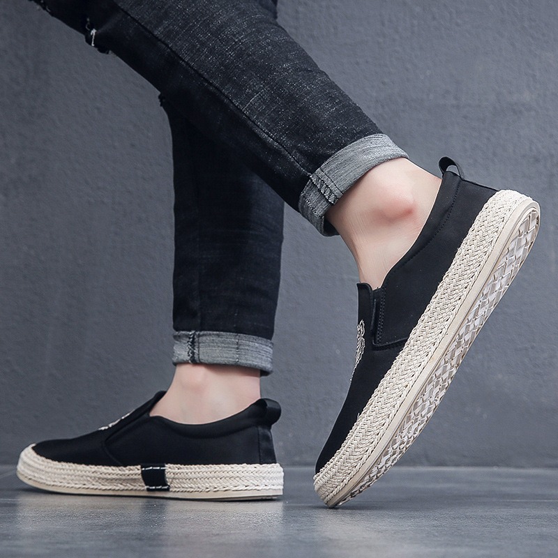 black Breathable shoes for man - Espadrille Slip On avaliação e preço