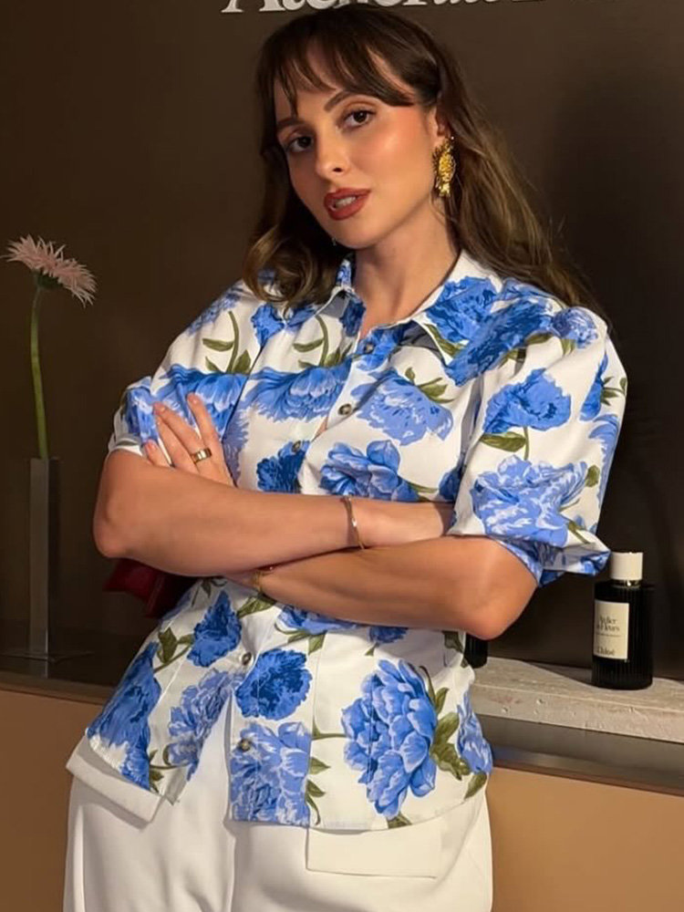 HH Women's Summer Fashion Lape - Resort Shirt Floral avaliação e preço