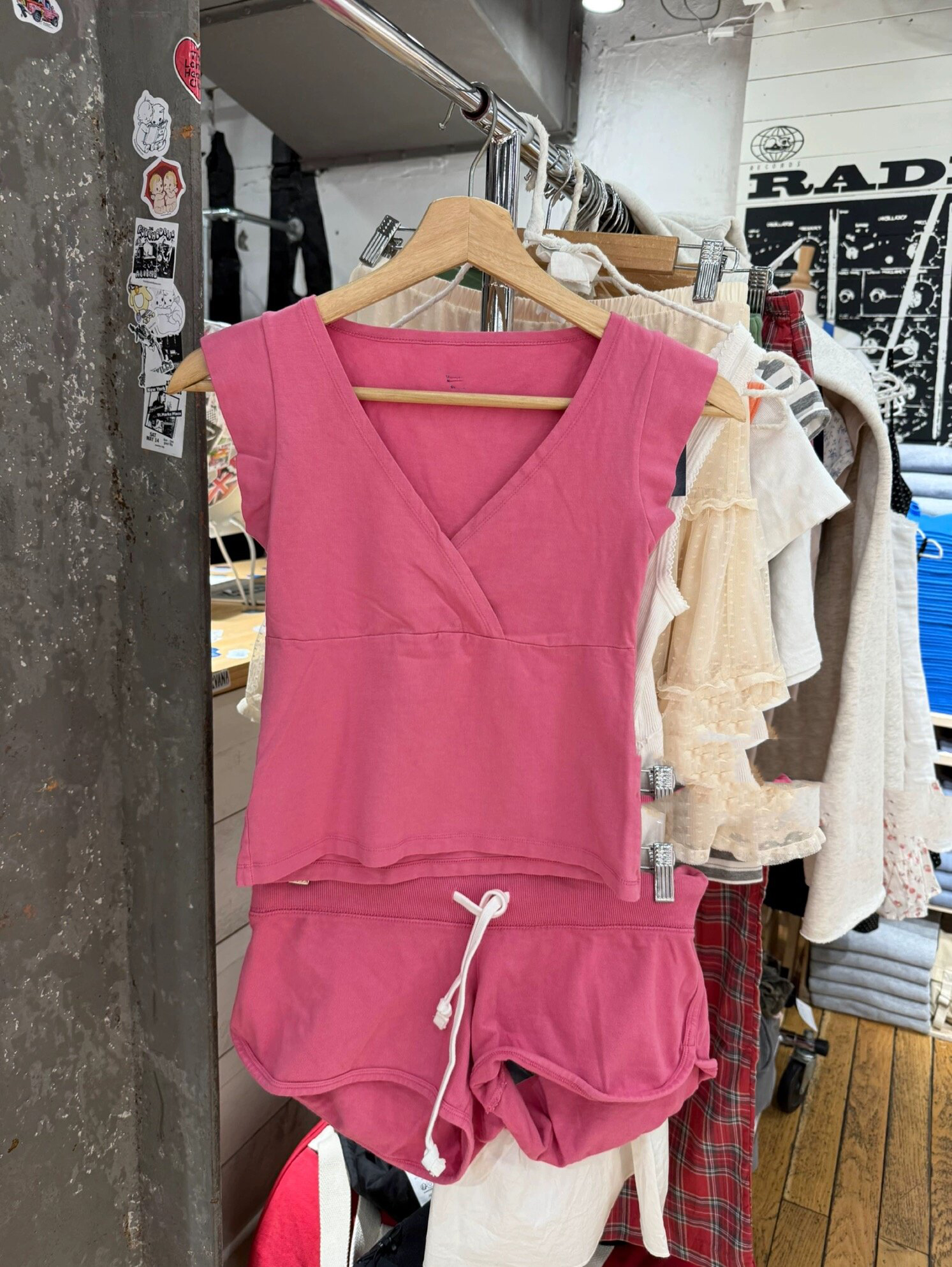New Rose Pink Cotton Short Pan - Short Linen Drawstring avaliação e preço