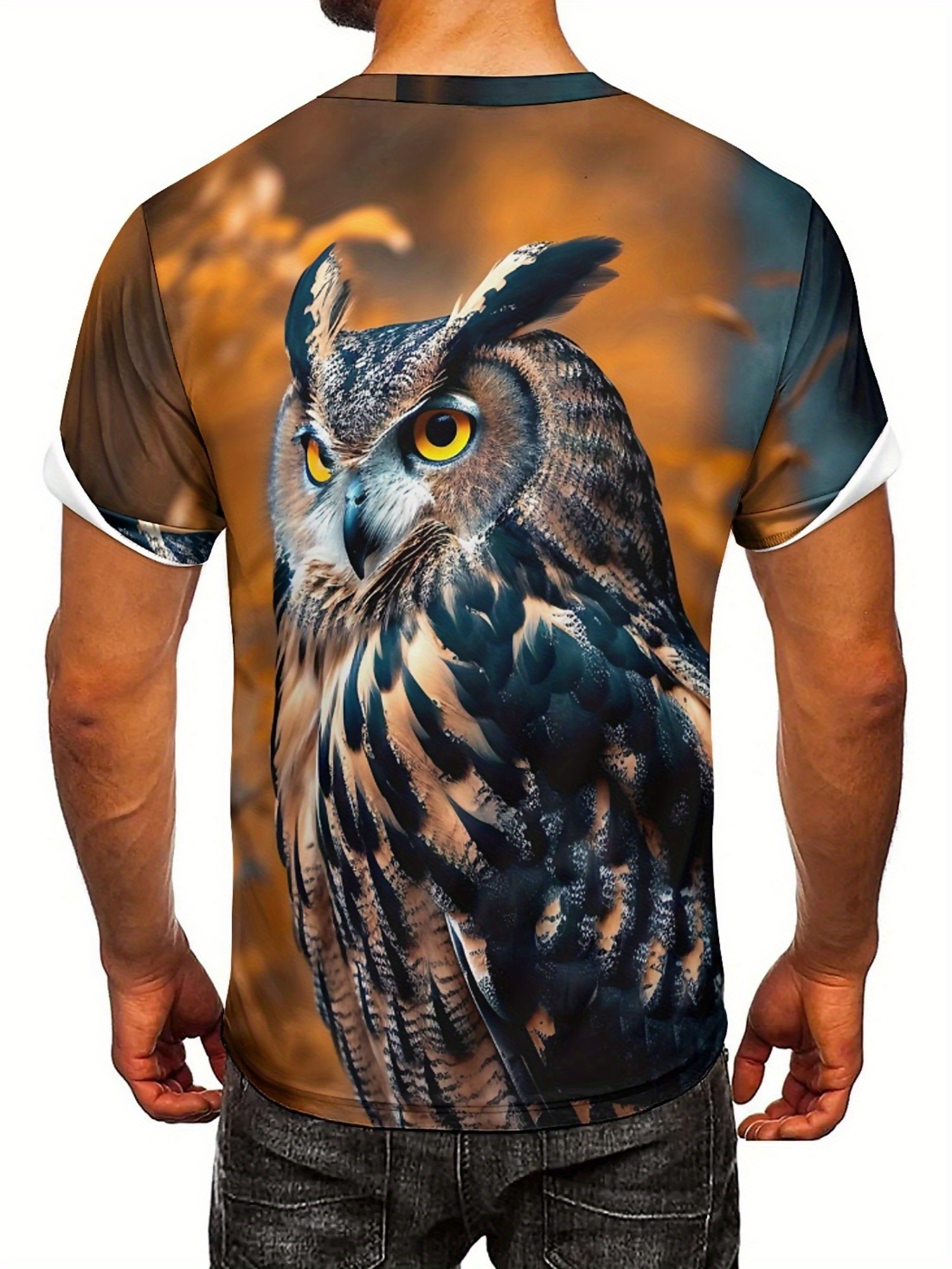 Men's & Women's 3D Print Owl G - Tee Graphic Print avaliação e preço