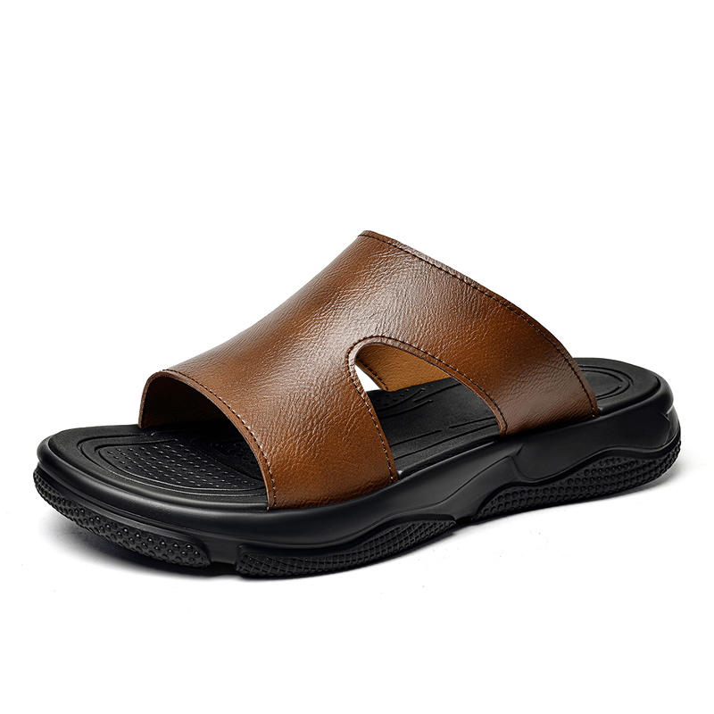 Men's Leather Slide Sandals No - Flip Flop Leather Men avaliação e preço