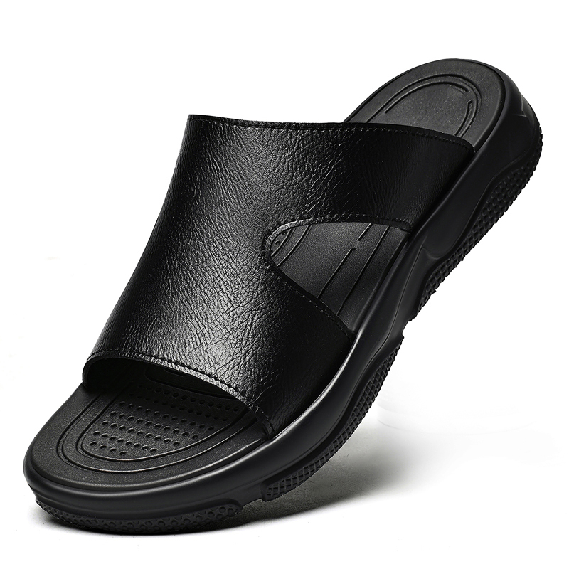 Men's Leather Slide Sandals No - Flip Flop Leather Men avaliação e preço