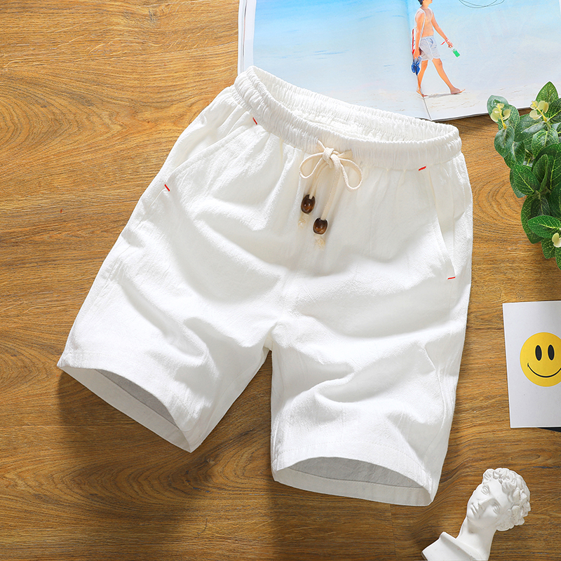 Brand men's summer fashion sol - Short Linen Drawstring avaliação e preço