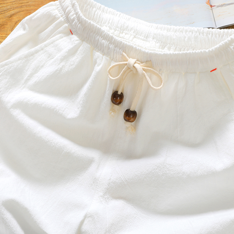 Brand men's summer fashion sol - Short Linen Drawstring avaliação e preço
