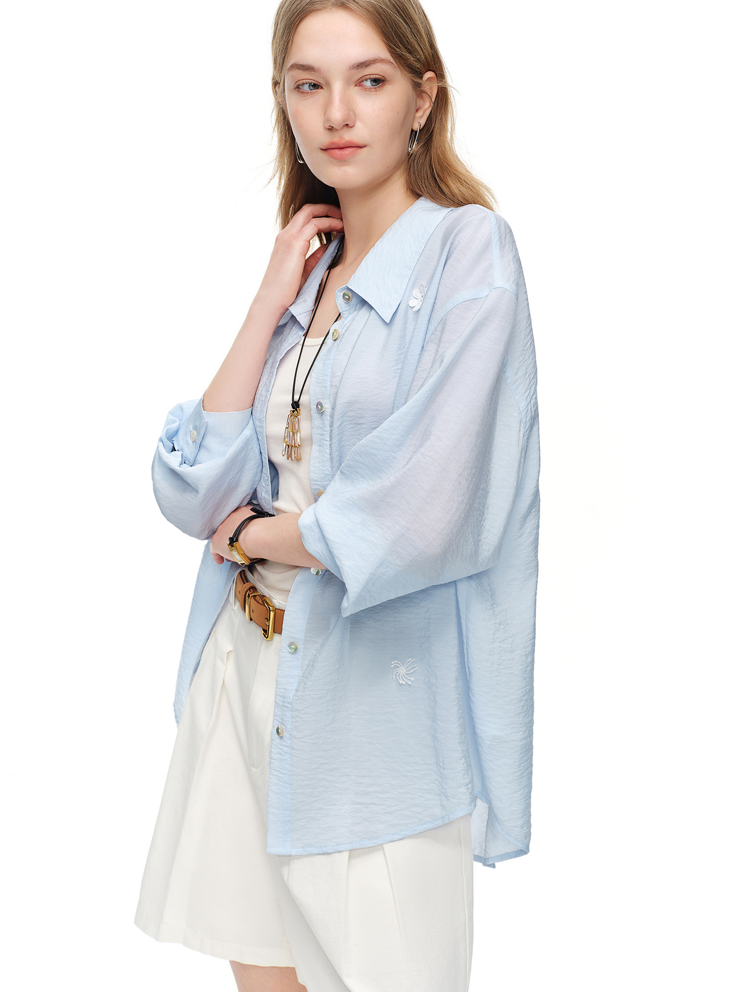 DUSHU 2026 Summer Women's Ligh - Resort Shirt Floral avaliação e preço