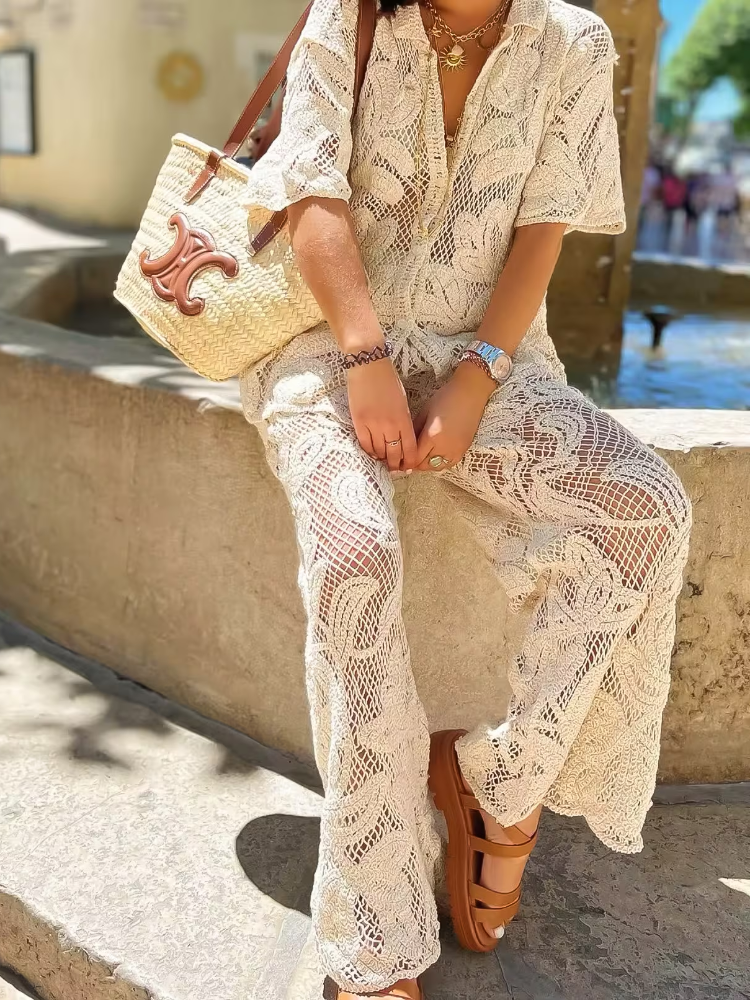 Women's Stylish 2 Piece Set Cr - Resort Shirt Floral avaliação e preço