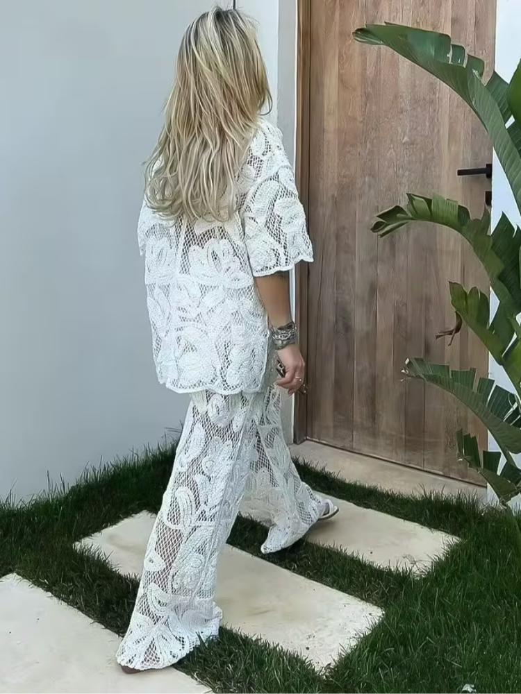 Women's Stylish 2 Piece Set Cr - Resort Shirt Floral avaliação e preço