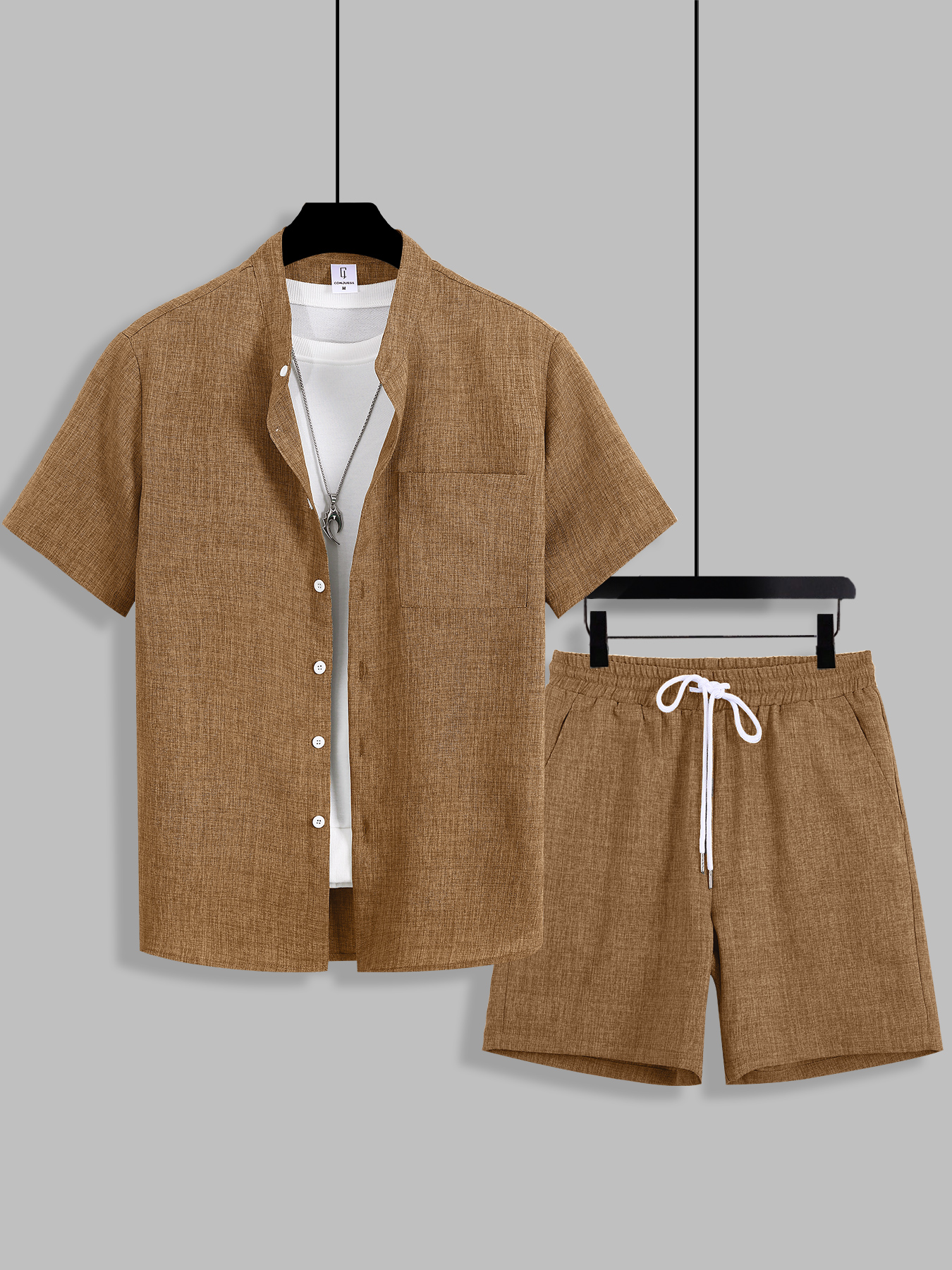 Summer Men's Cotton Linen Text - Linen Shirt Breathable avaliação e preço