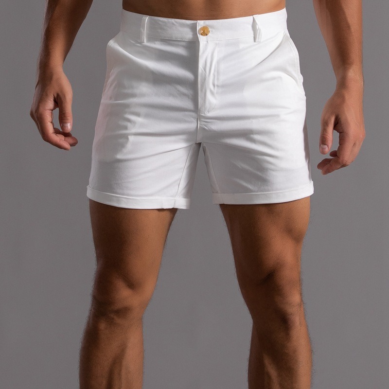 Men Slim Fit Chino Shorts Roll - Shorts Chino Slim avaliação e preço