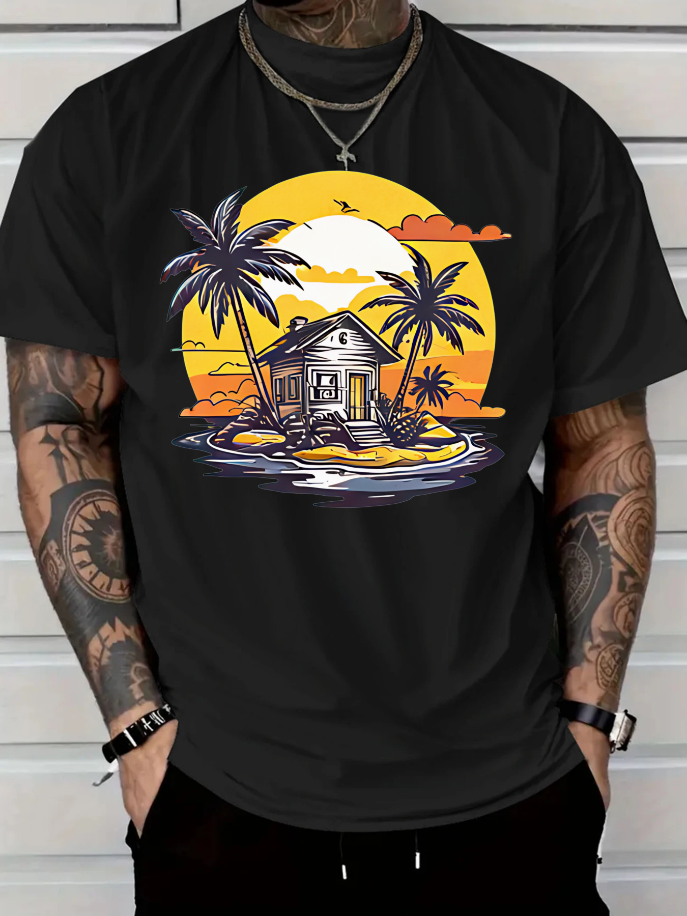 Men'S Cotton Casual T-Shirt Tr - Linen Shirt Breathable avaliação e preço