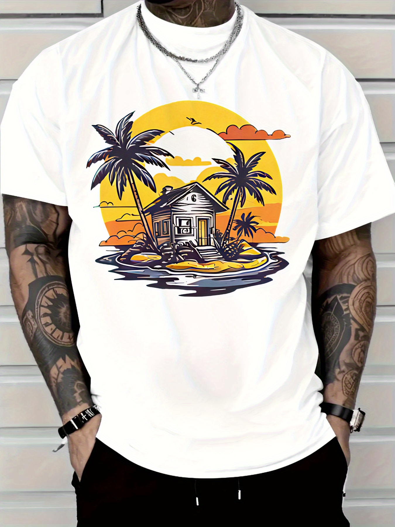 Men'S Cotton Casual T-Shirt Tr - Linen Shirt Breathable avaliação e preço