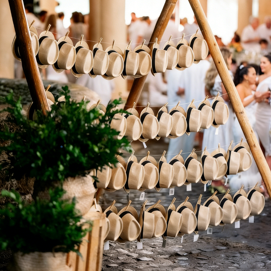 6-48PACK Wedding Straw Fedora  - Bucket Hat Straw avaliação e preço