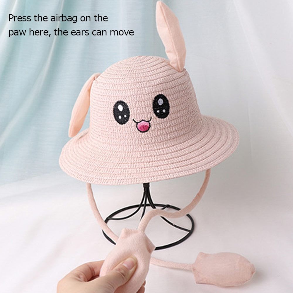 Summer Bucket Cap Moving Ears  - Bucket Hat Straw avaliação e preço