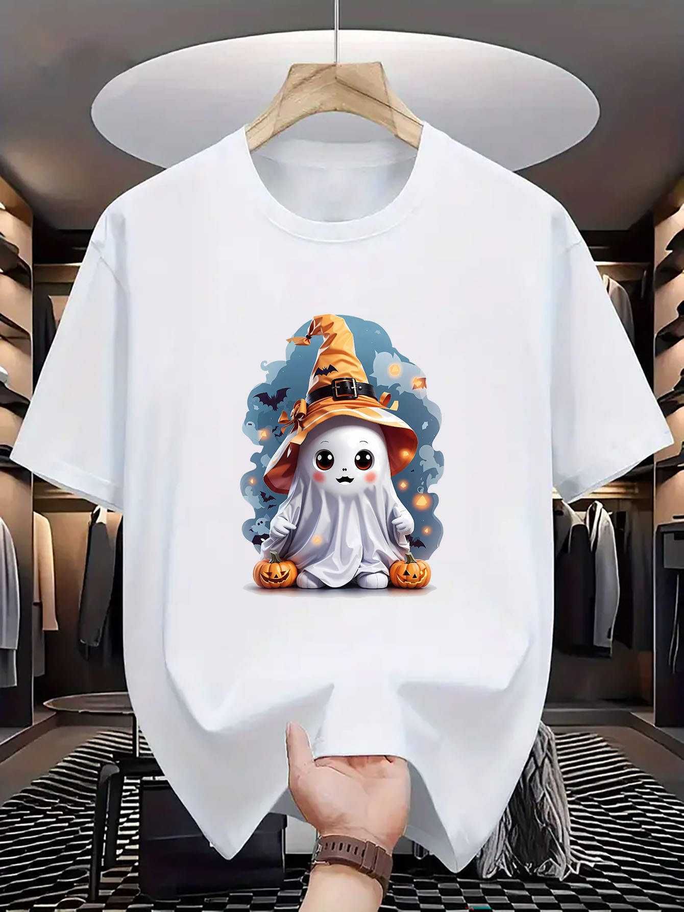 Halloween Cute Ghost Wizard Pu - Linen Shirt Breathable avaliação e preço