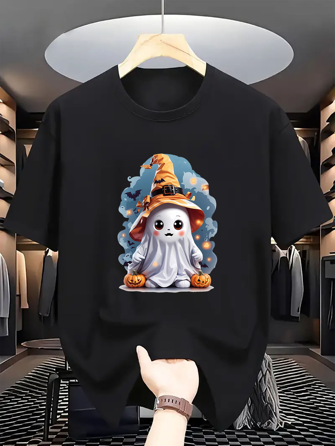 Halloween Cute Ghost Wizard Pu - Linen Shirt Breathable avaliação e preço
