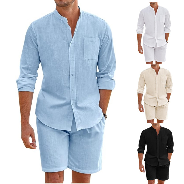 Simple Casual Men's Cotton Lin - Linen Shirt Breathable avaliação e preço