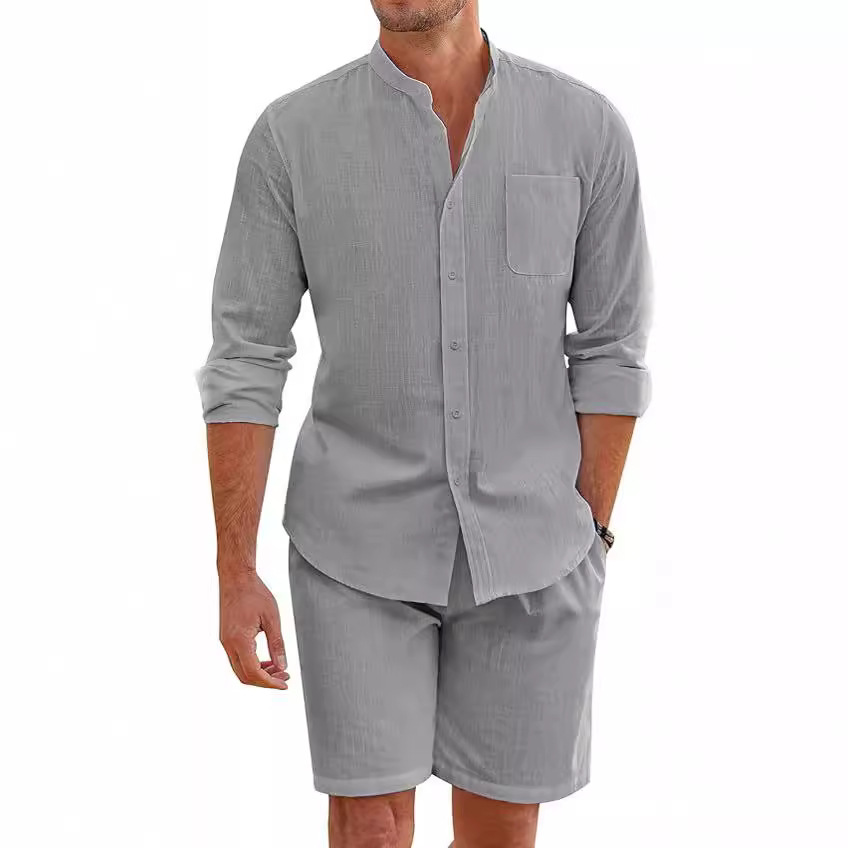 Simple Casual Men's Cotton Lin - Linen Shirt Breathable avaliação e preço