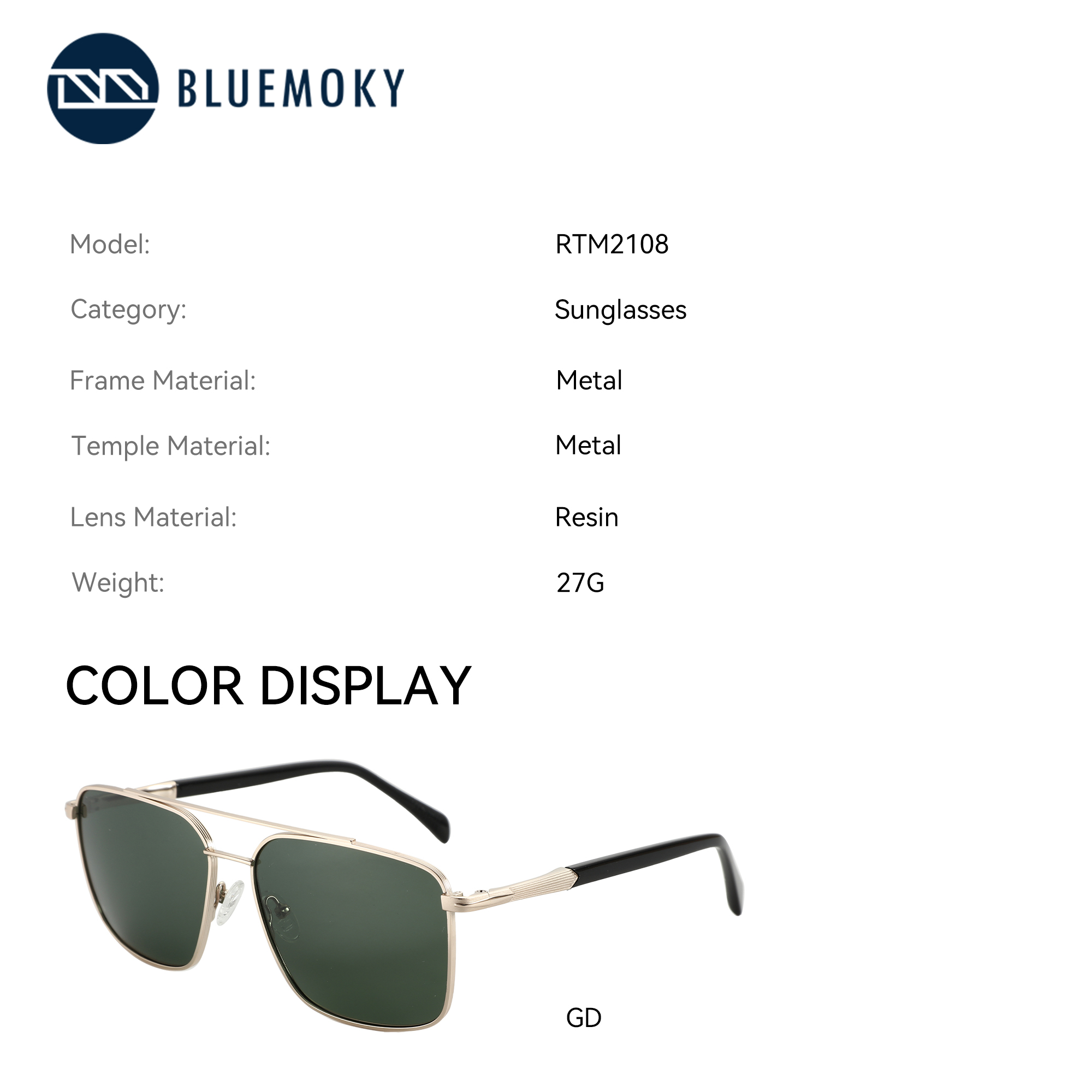 BLUEMOKY L Size Fashion Metal  - Sunglasses Aviator Polarized avaliação e preço