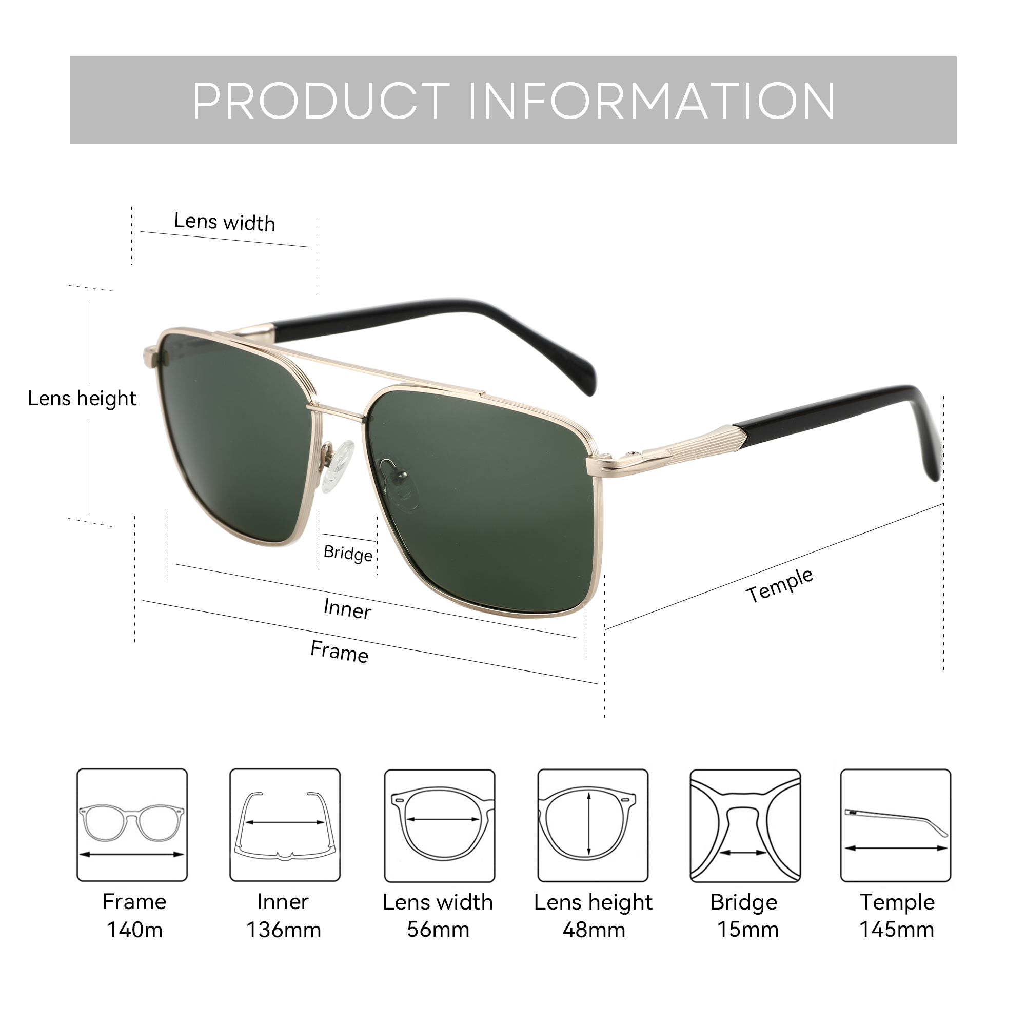 BLUEMOKY L Size Fashion Metal  - Sunglasses Aviator Polarized avaliação e preço
