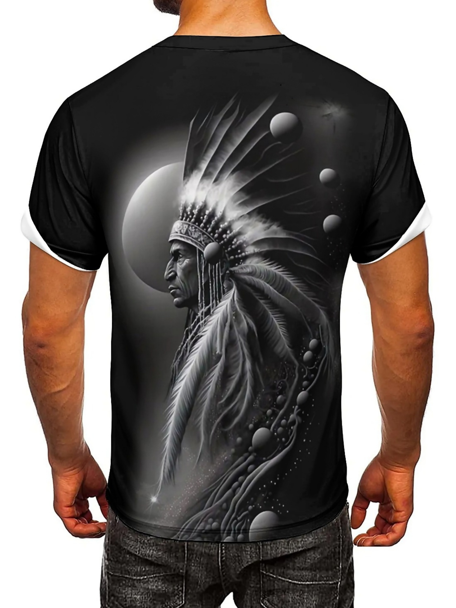Men's 3D Printed Tribal Chieft - Tee Graphic Print avaliação e preço