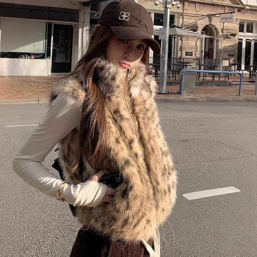 Women Faux Fur Vest Coats Shor - Short Linen Drawstring avaliação e preço