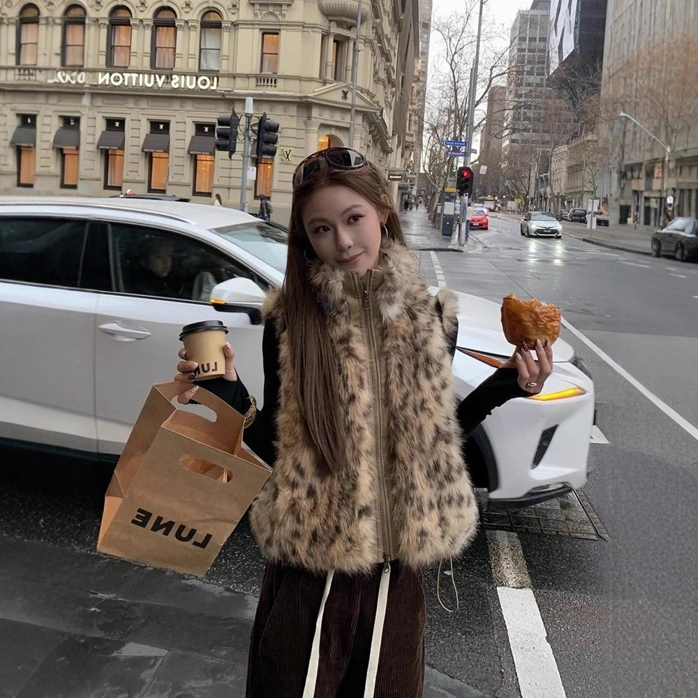 Women Faux Fur Vest Coats Shor - Short Linen Drawstring avaliação e preço
