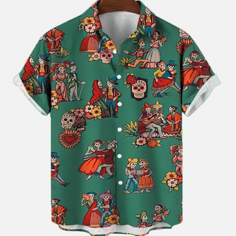 Summer Men's Fashion Casual So - Resort Shirt Floral avaliação e preço