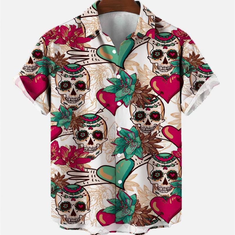 Summer Men's Fashion Casual So - Resort Shirt Floral avaliação e preço