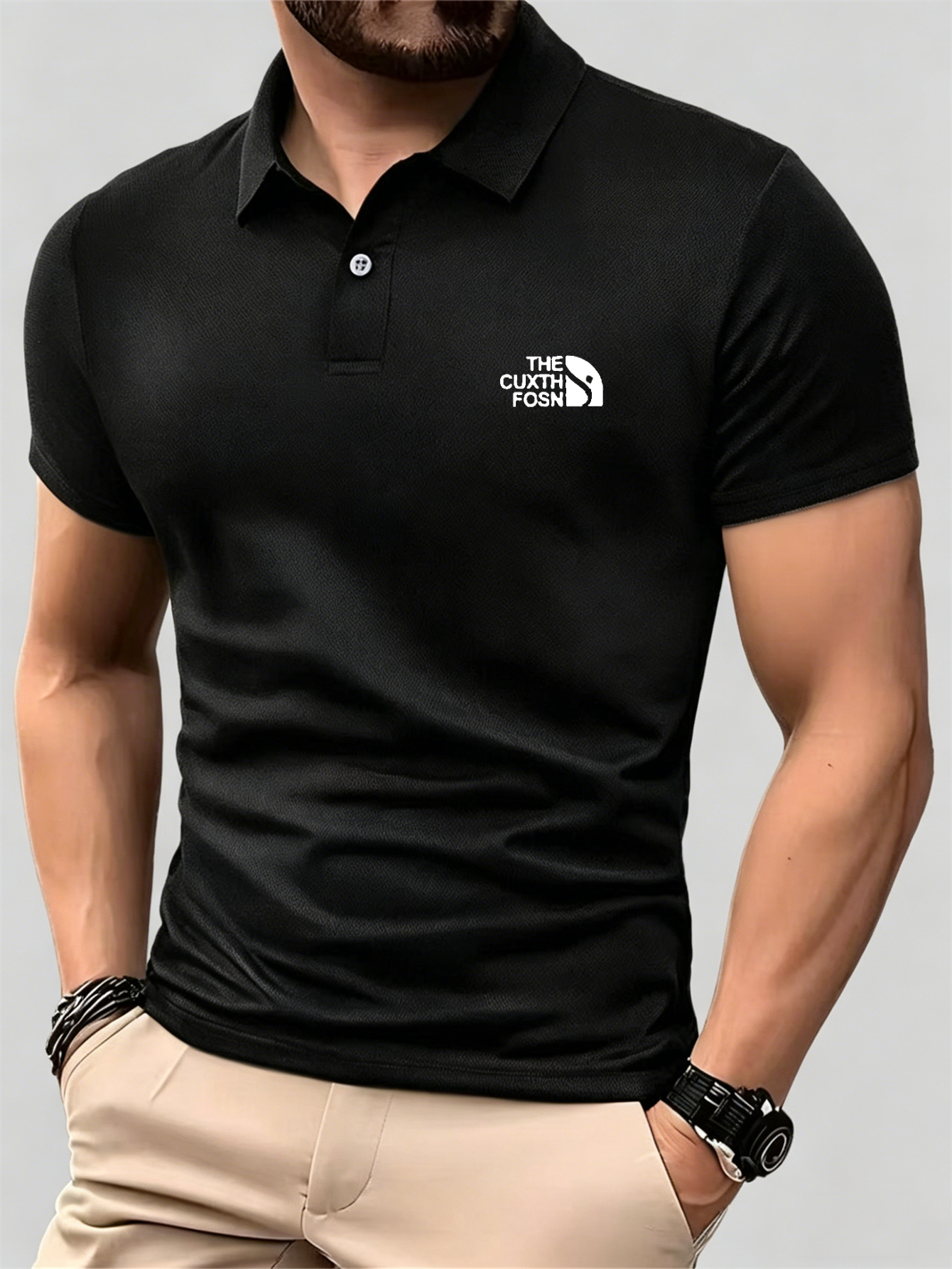 Men's Navy Blue 100% Polyester - Polo Shirt Pique avaliação e preço