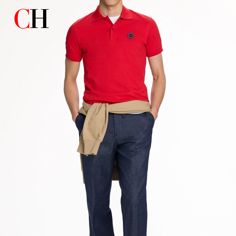 CH Red Accent Circular Rubber  - Polo Shirt Pique avaliação e preço