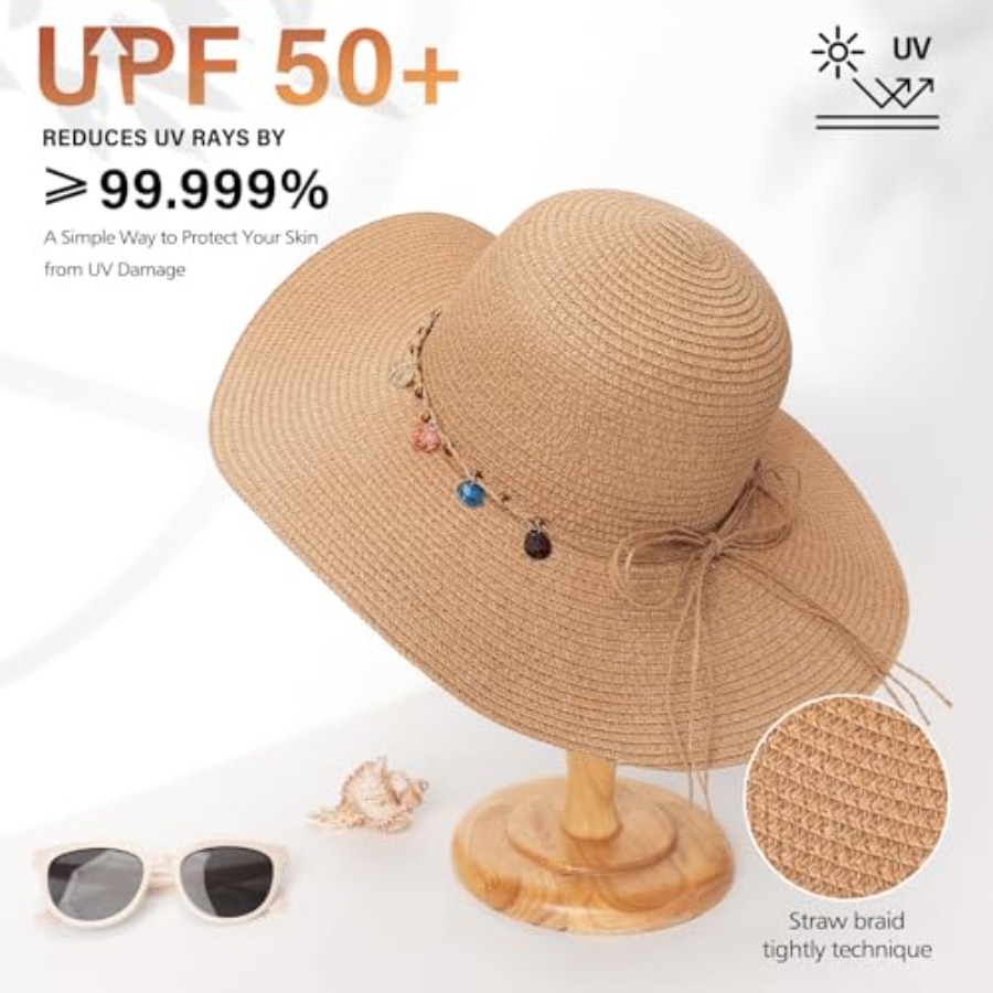 Trifabricy Beach Sun Straw Hat - Packable Hat Nylon avaliação e preço