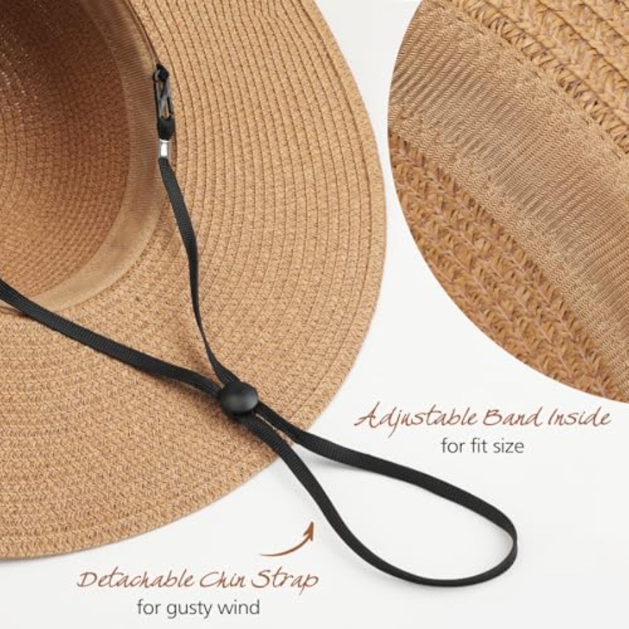 Trifabricy Beach Sun Straw Hat - Packable Hat Nylon avaliação e preço