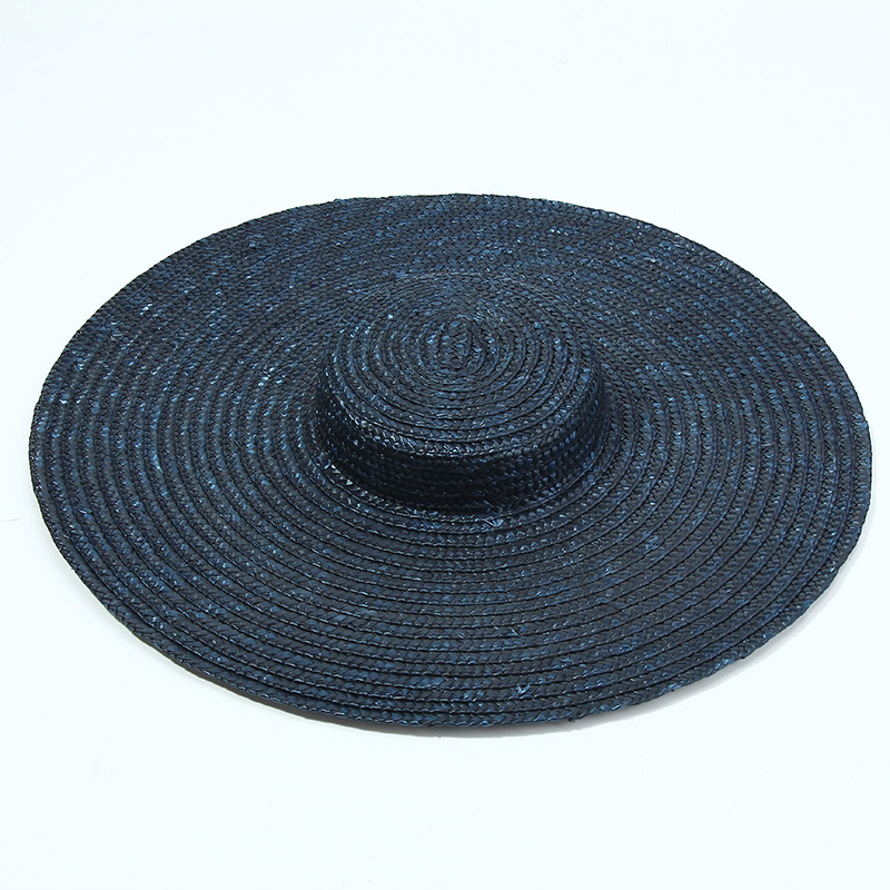 15cm Wide Brim Straw Hat Flat  - Bucket Hat Straw avaliação e preço