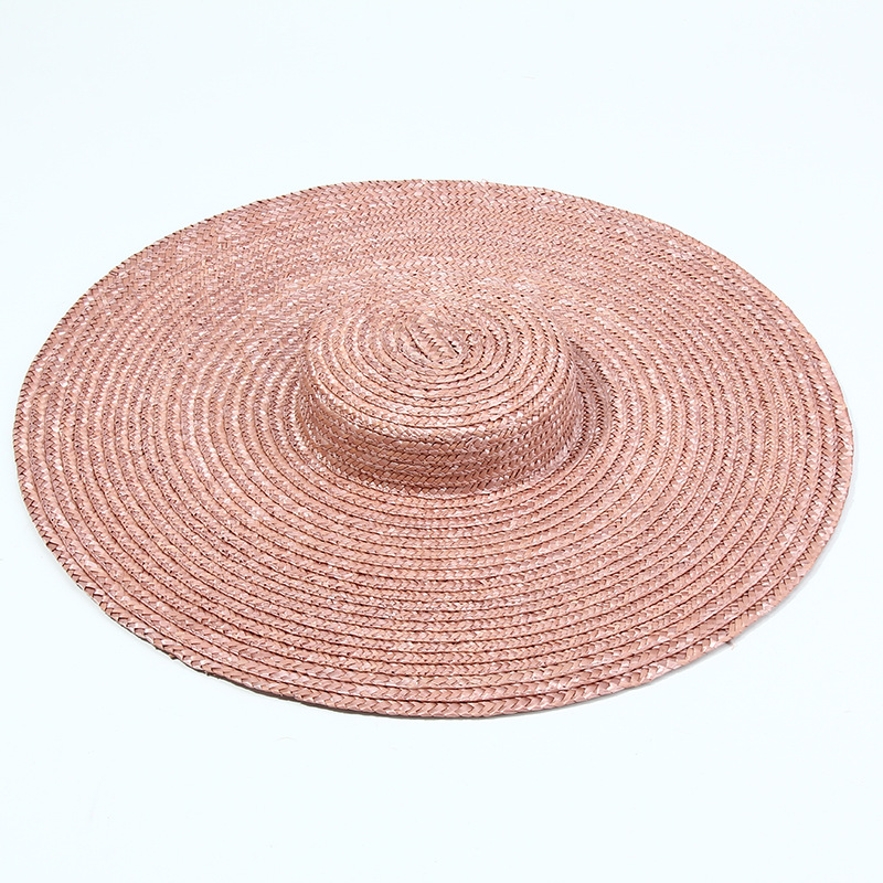 15cm Wide Brim Straw Hat Flat  - Bucket Hat Straw avaliação e preço
