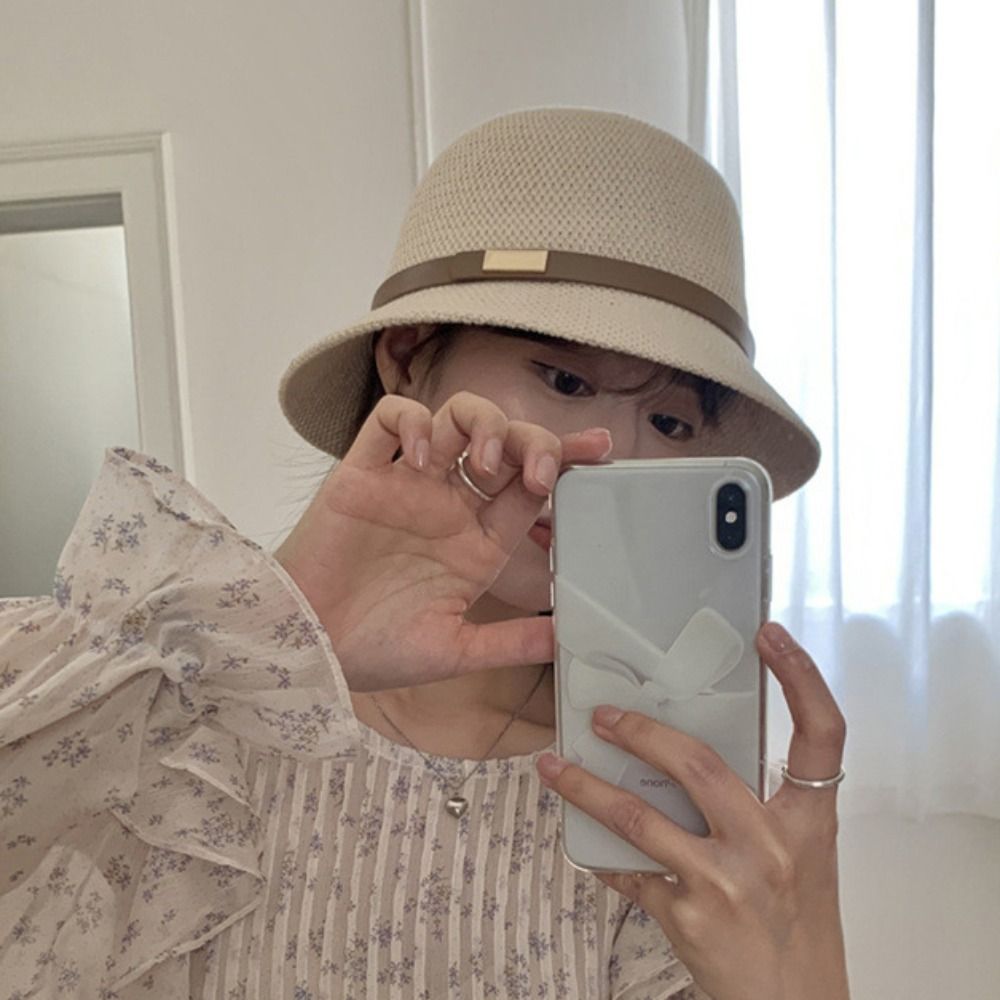 Korean PU Leather Belt Women S - Bucket Hat Straw avaliação e preço