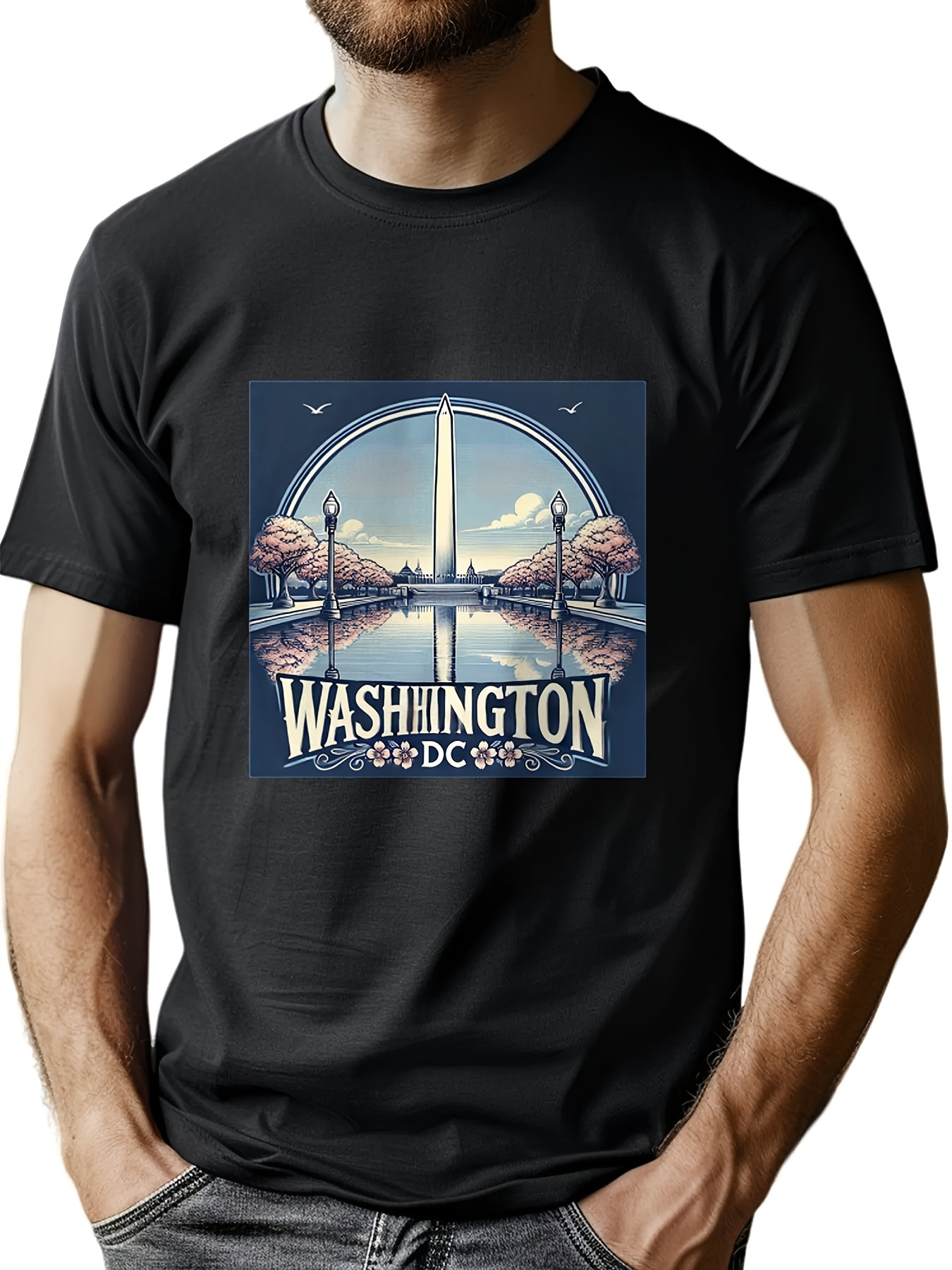 Men's Washington DC Skyline Gr - Tee Graphic Print avaliação e preço