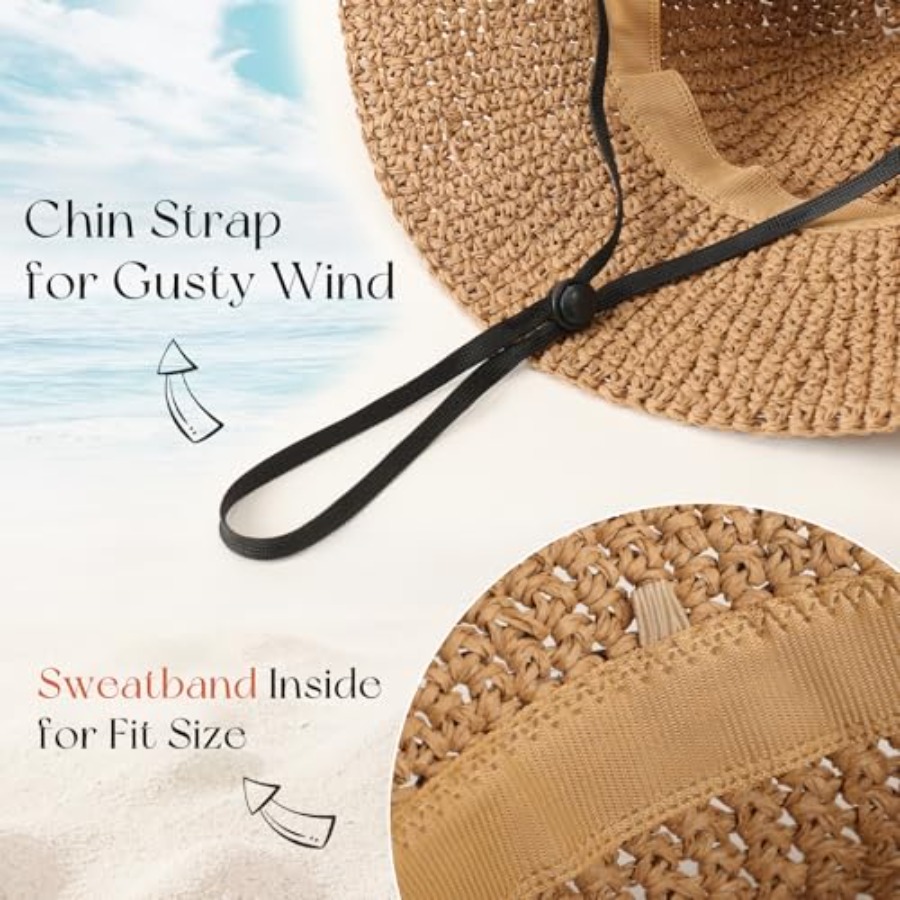 Beach Sun Hats for Women, Stra - Packable Hat Nylon avaliação e preço