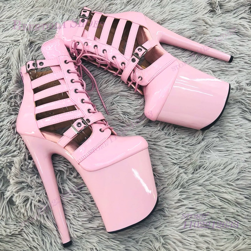 Pink Patent Leather Striped Ho - Casual Sandal Leather avaliação e preço