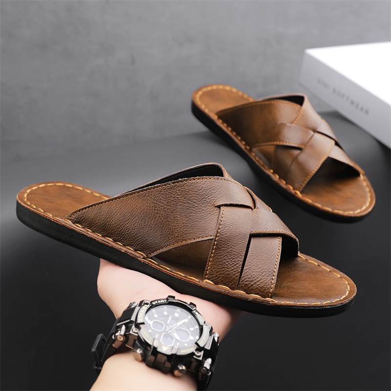 Genuine Leather Men Casual San - Flip Flop Leather Men avaliação e preço