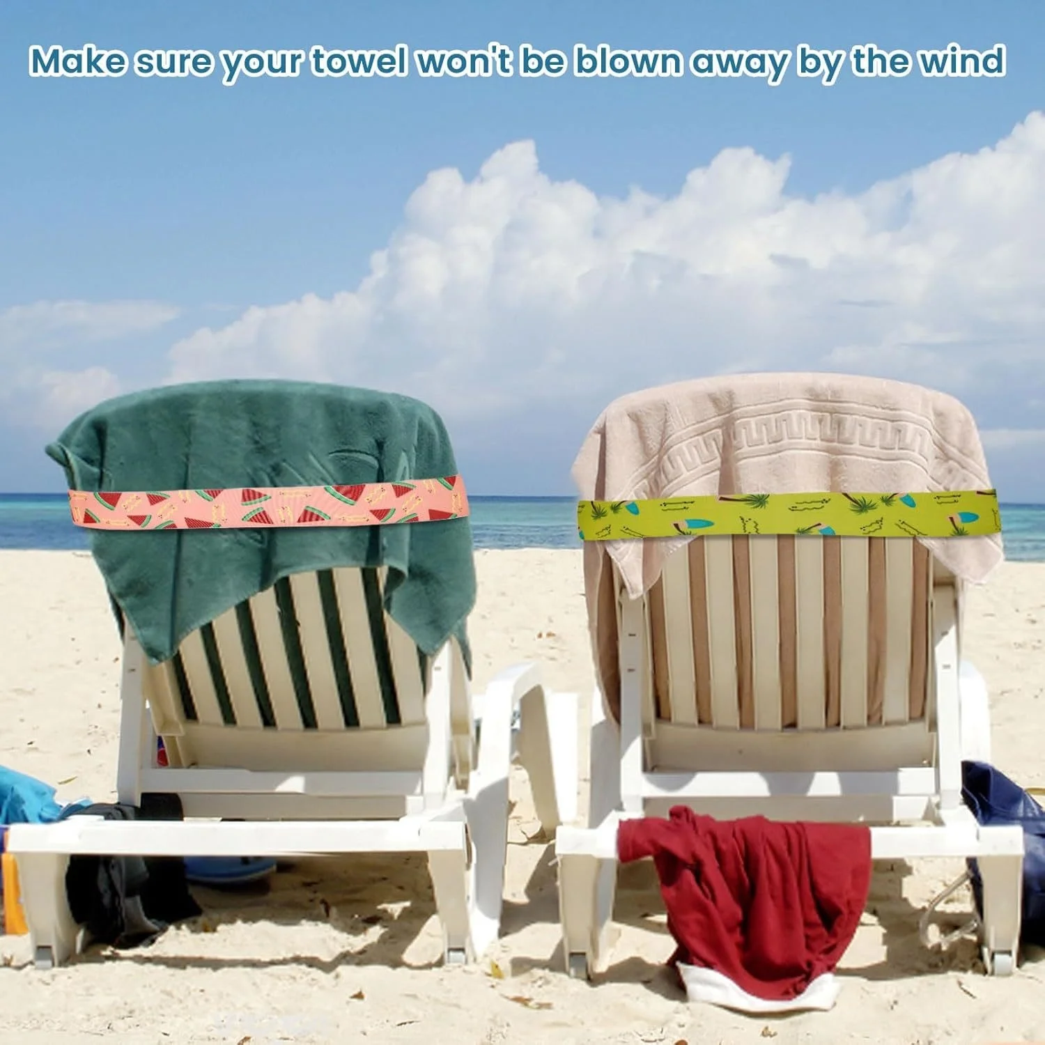 5Pcs  Large Towel Bands for Be - Beach Towel Large avaliação e preço