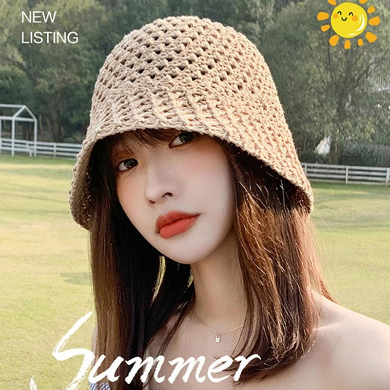 New Girls Sun Hat Wide Brim Fl - Bucket Hat Straw avaliação e preço