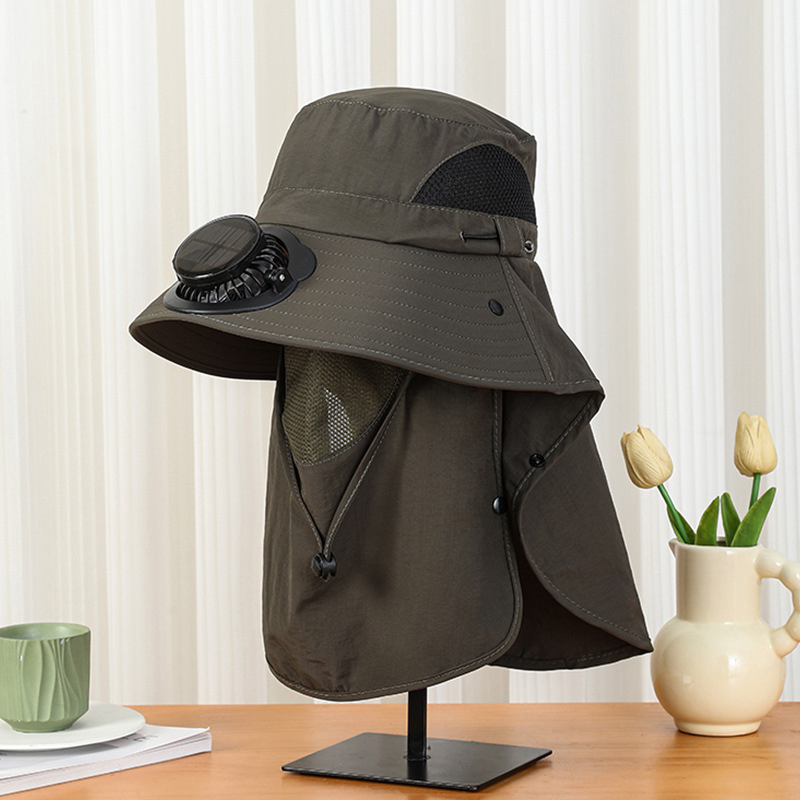 Men Solar Fan Hat Wide Brim UP - Bucket Hat Straw avaliação e preço