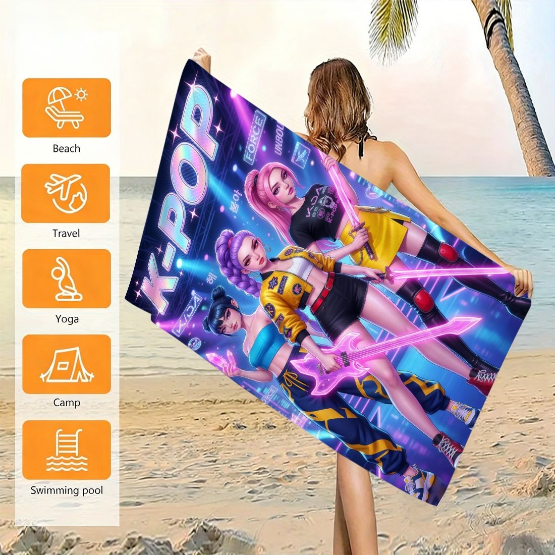 K-Pop Idol Print Large Size Be - Beach Towel Large avaliação e preço