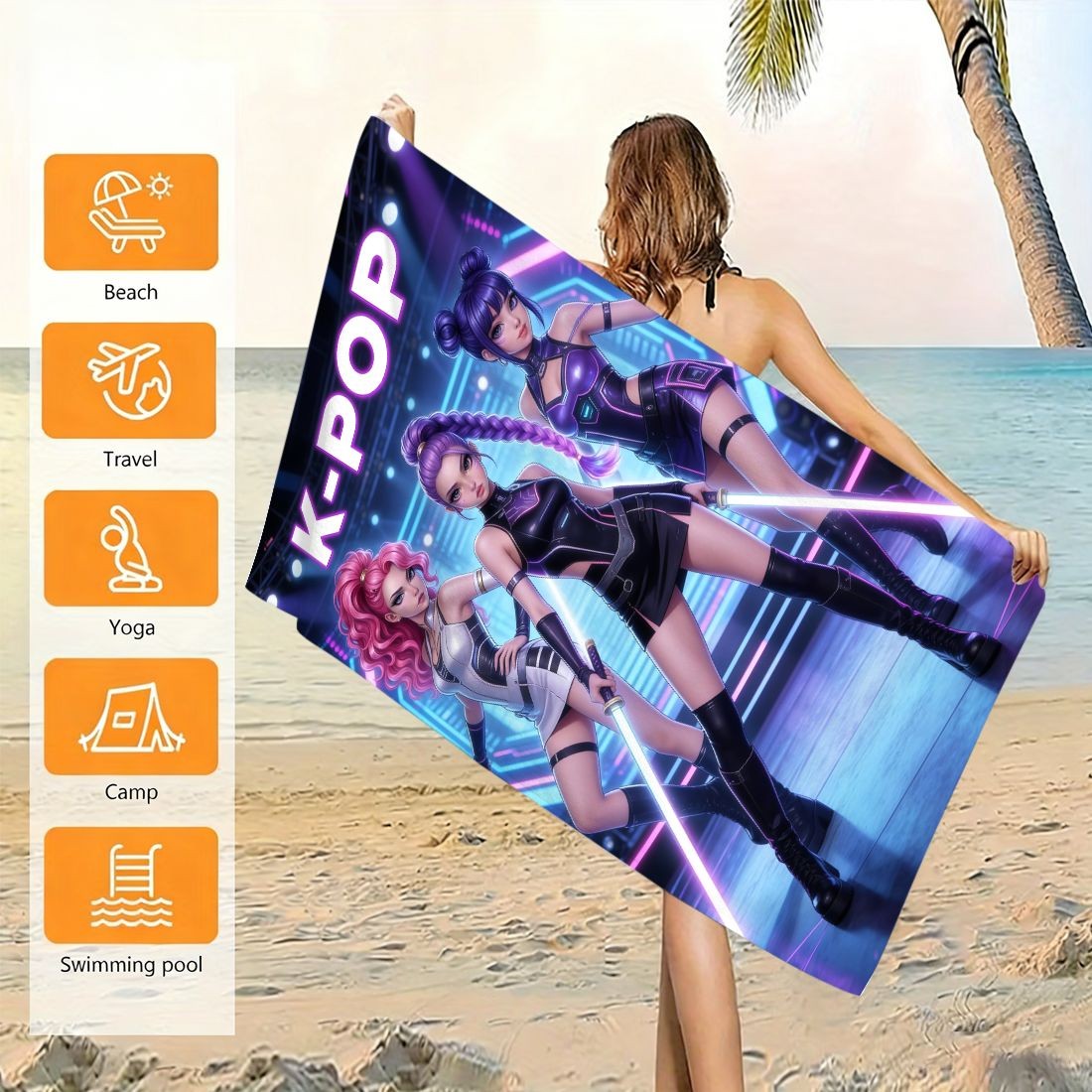 K-Pop Idol Print Large Size Be - Beach Towel Large avaliação e preço