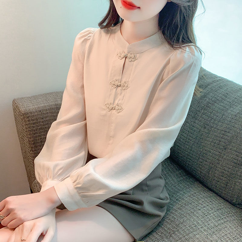 New Chinese Style Stand Up Col - Shirt Camp Collar avaliação e preço