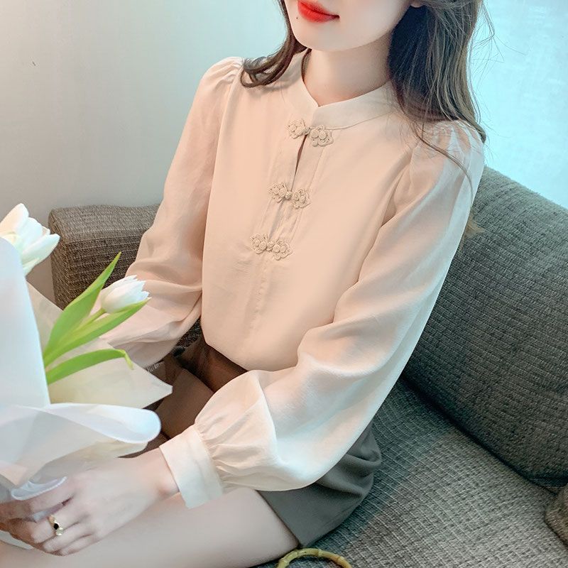 New Chinese Style Stand Up Col - Shirt Camp Collar avaliação e preço
